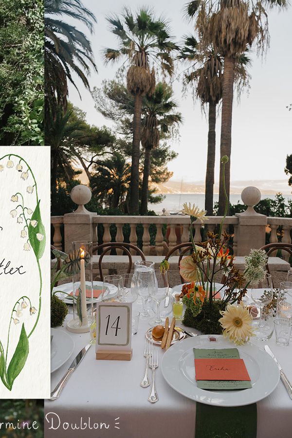 Bespoke Stationery: save the date example, illustration & Calligraphy by Hermine Doublon 