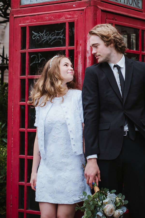 Bride and Groom in London Wedding elopement photo