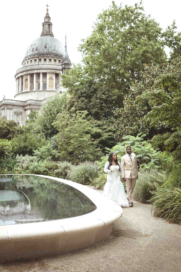 Bride and groom at Norwich Castle - by Magpie Magpie Photography