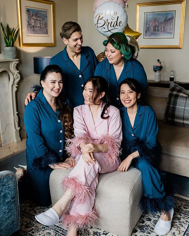 bridal party pjs McLellan Photography