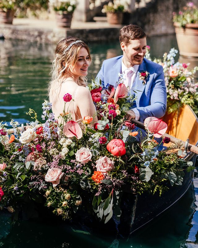 pink and blue wedding theme