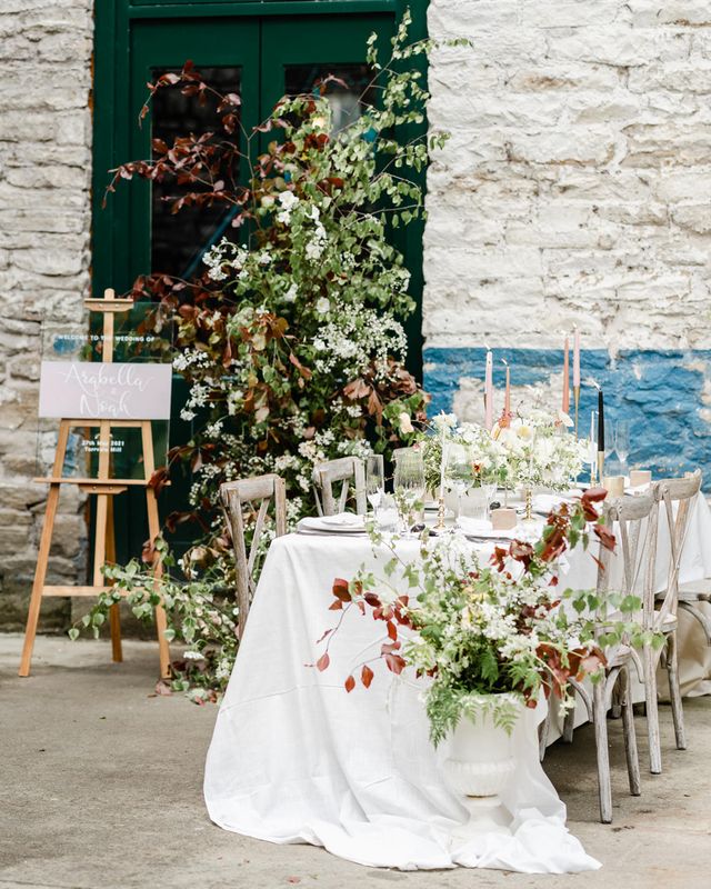 Torr Vale Mill wedding inspiration with romantic dresses and wedding flowers
