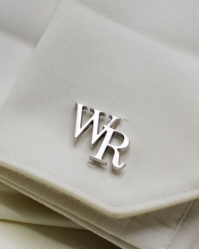 Personalised sterling silver name initial groom cufflinks from Etsy.