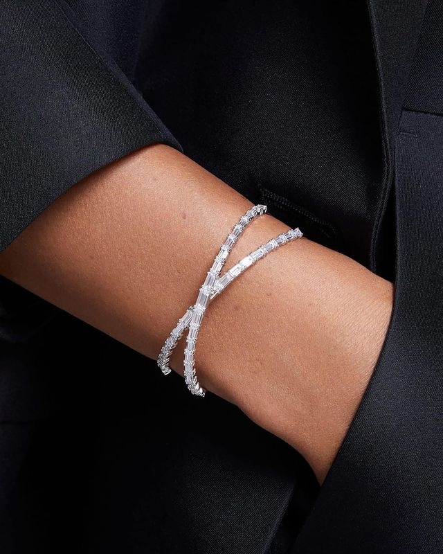 Infinity bracelet crystal cuff from Swarovski for traditional 15 year anniversary gift idea