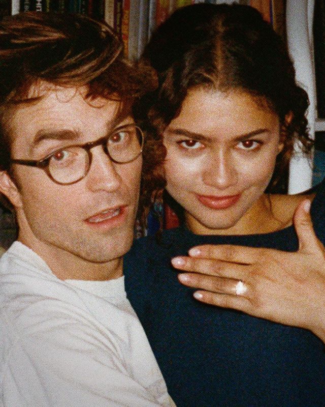 Zendaya and Robert Pattinson as engaged couple in The Drama film