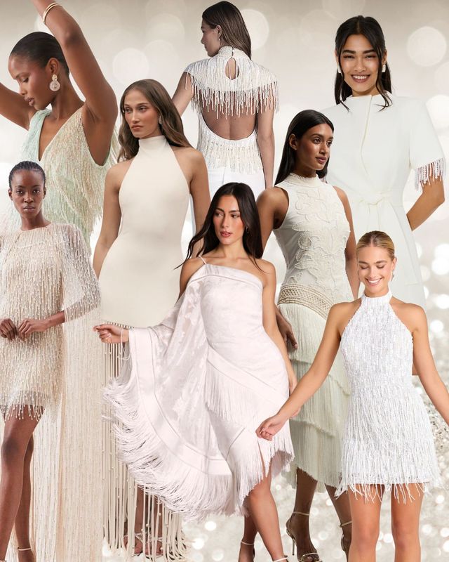 Edit of the best fringe wedding dresses, including styles from Coast, Nadine Merabi and more