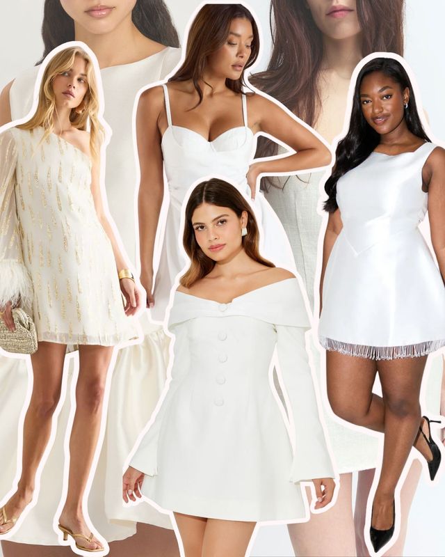 Collage of the best short wedding dresses edit by Rock My Wedding