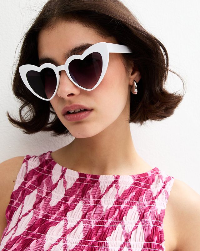 new look heart shaped wedding sunglasses in white