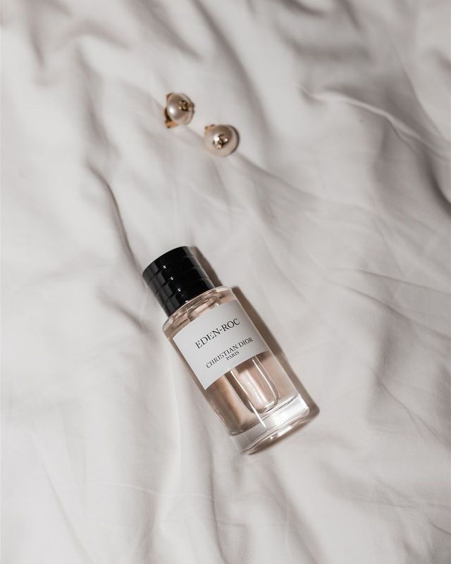 Christian Dior wedding perfume and Chanel pearl earrings