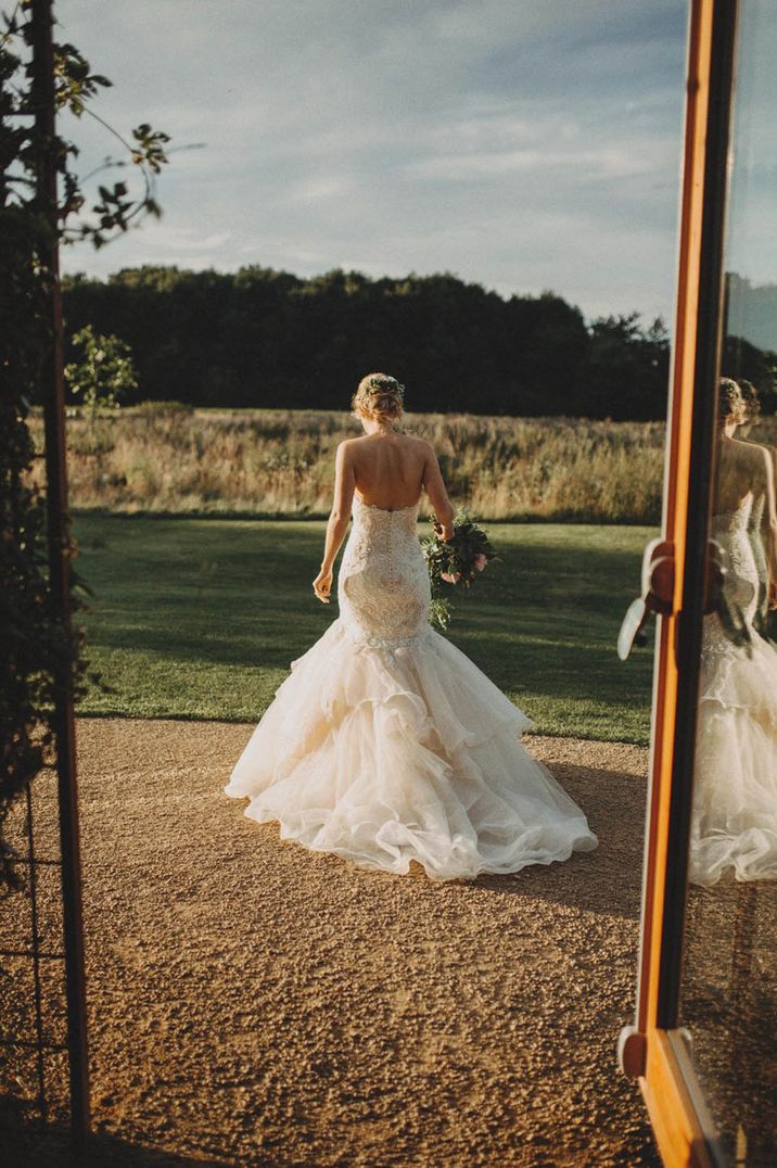 Bride wears a mermaid wedding dress for her special day