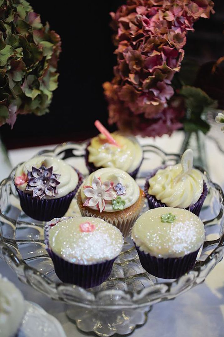 Image of glittery cupcakes on a cake stand by Tarah Coonan Photography