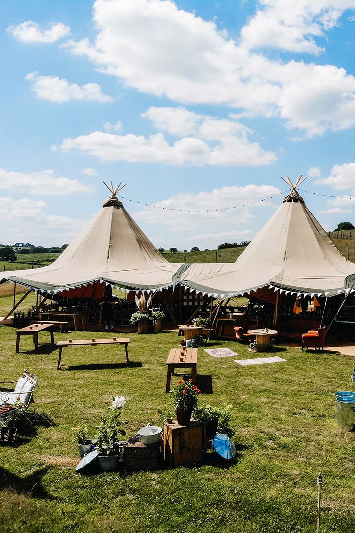 Deer Farm Tipi wedding in Devon with space for up to 150 guests 