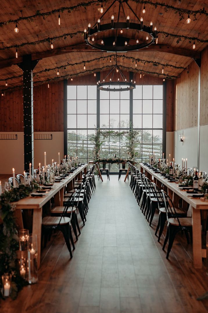 Industrial and rustic style wedding barn in Devon 