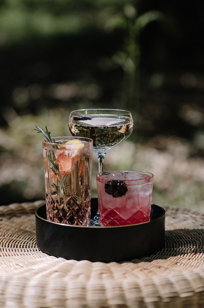 Wedding cocktails on tray for the stag party ideas 