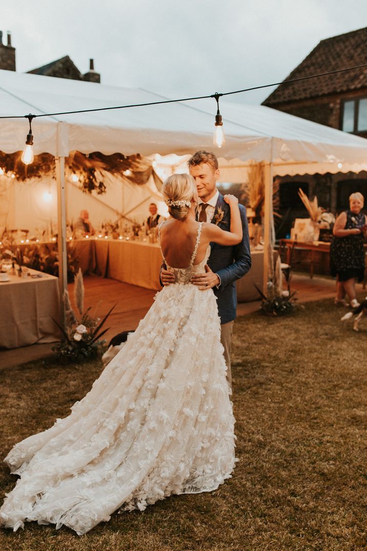 Floral applique and corset bodice princess wedding dress by Recommended Supplier Darina Stoda Photography