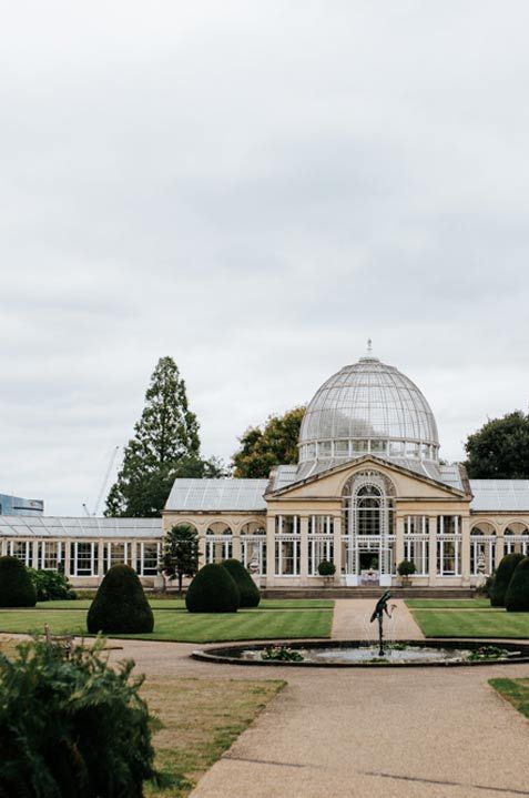 Exterior of Syon Park - London glasshouse wedding venue 