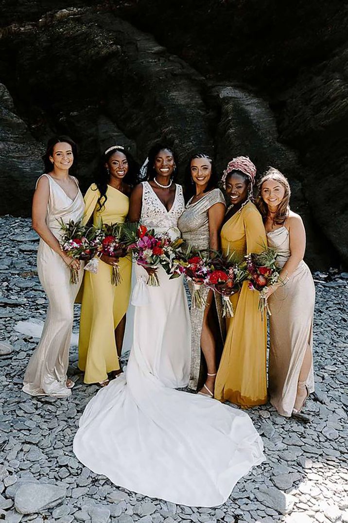 Bridesmaid yellow best sale