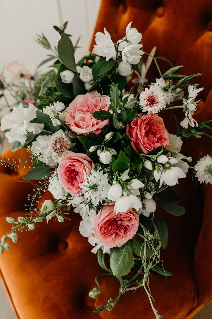 Pink and white wedding flower bouquet for wedding under 5k 