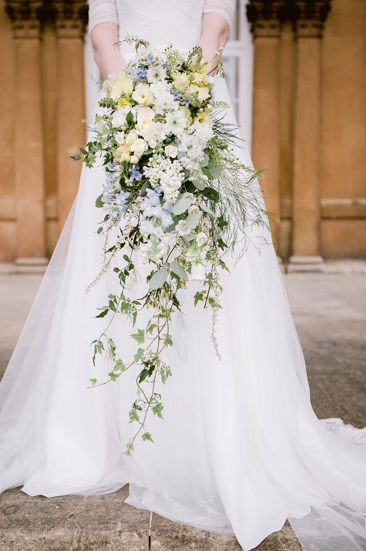 Waterfall bouquet by wedding florist Jasper + Quinn