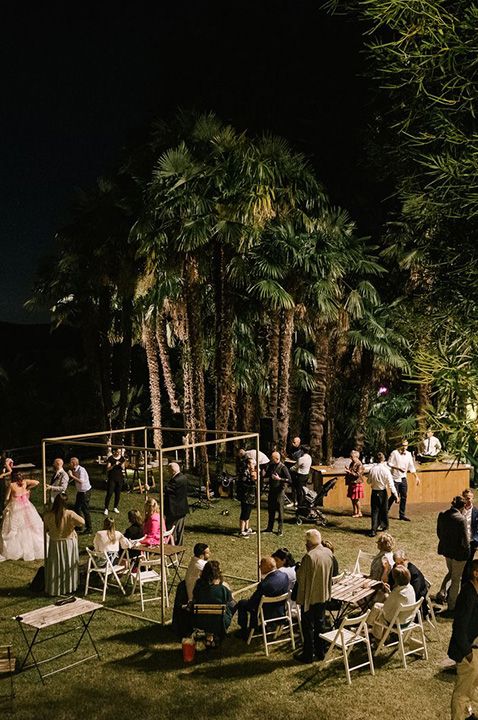  Le Due Torrette wedding venue in Italy - Night time wedding reception from above