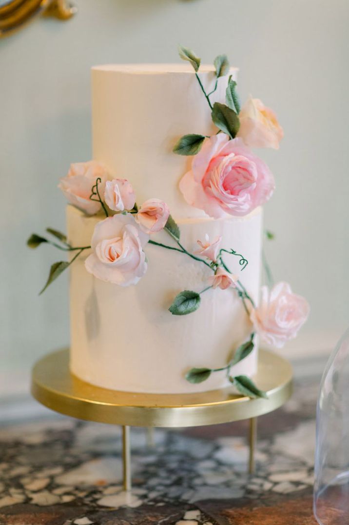 Simple two tier wedding cake