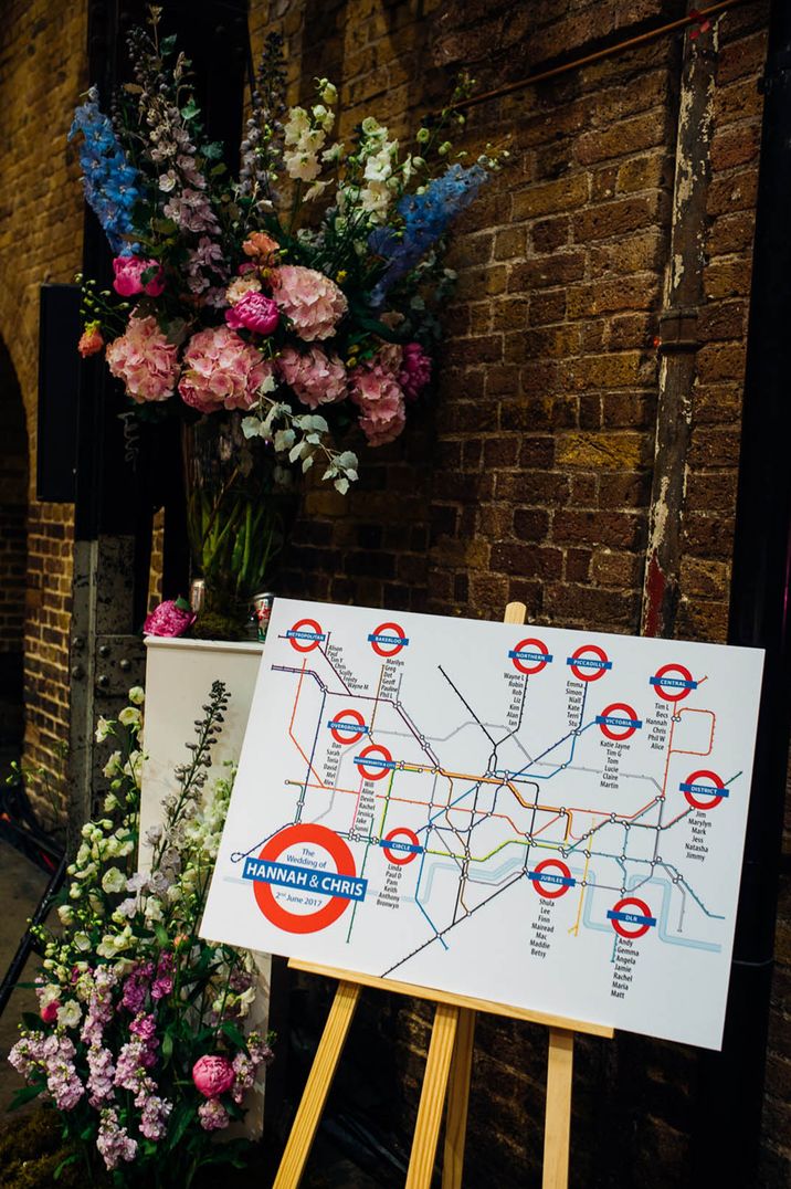 London underground map style seating chart 