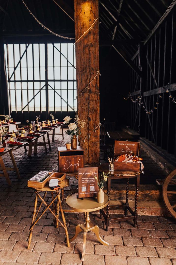 Rustic wedding decor at Elmley Nature Reserve wedding venue in Kent 