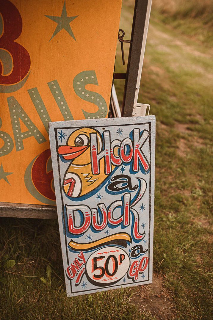 Vintage hook a duck fairground sign 