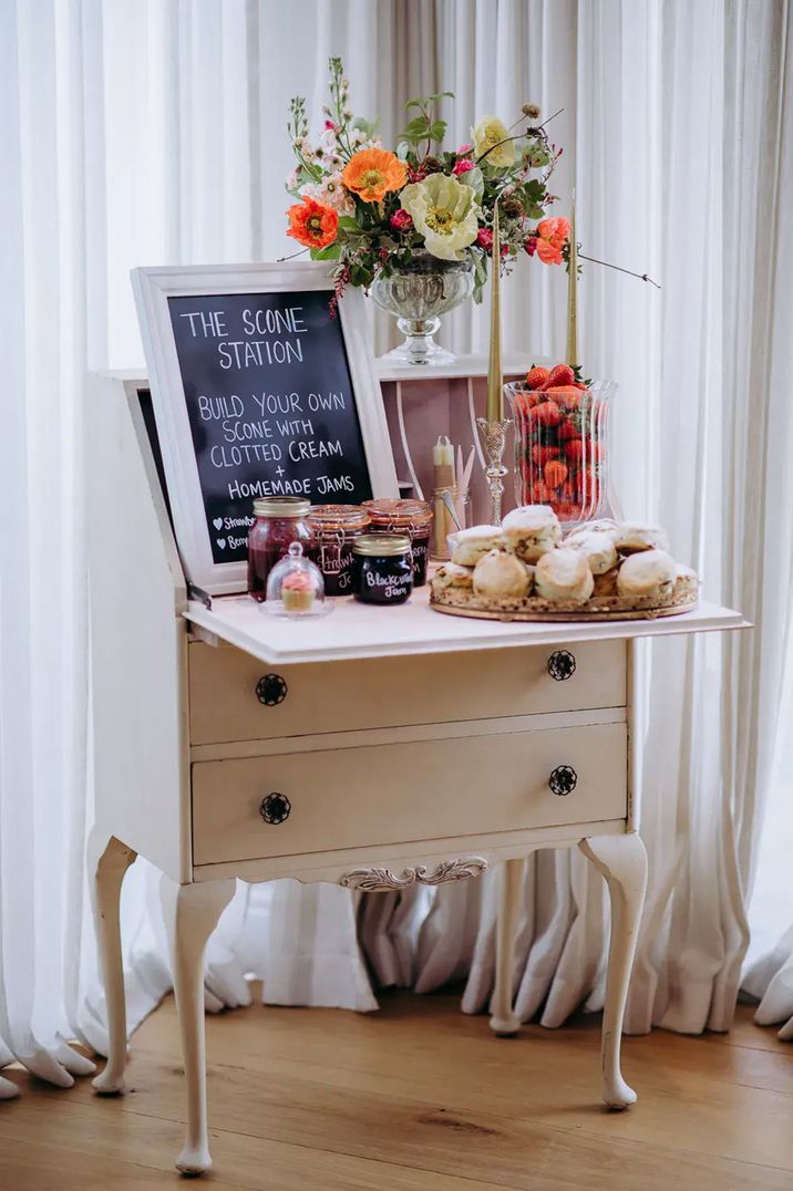 Build your own scone station for afternoon tea bridal shower theme idea by Thyme Lane Photography