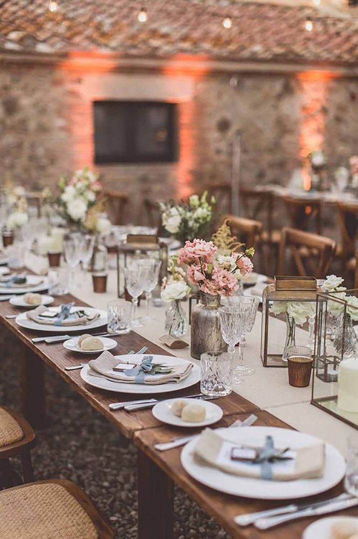 Rustic table setting for Tuscany wedding by WE ARE // THE CLARKES Photography