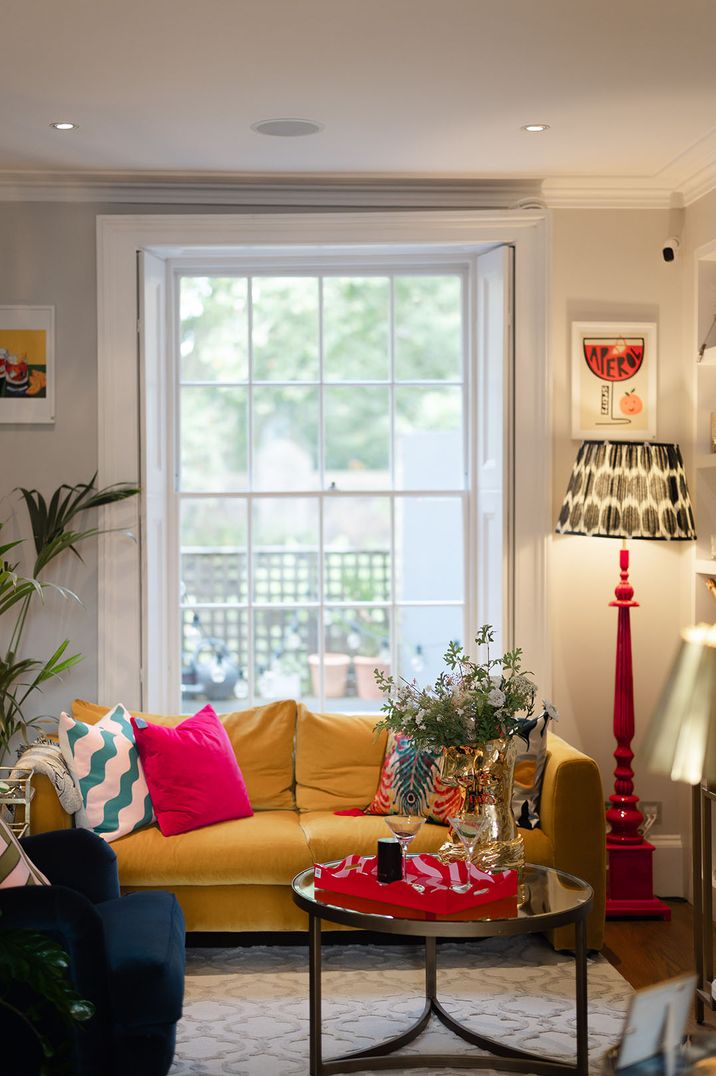 The Wedding Shop Townhouse in Chelsea & Fulham with colourful cushions 