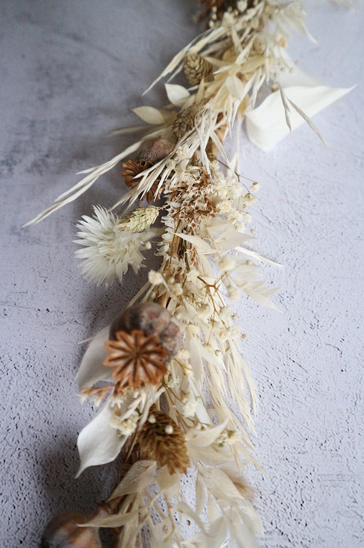 Dried flower wedding garland