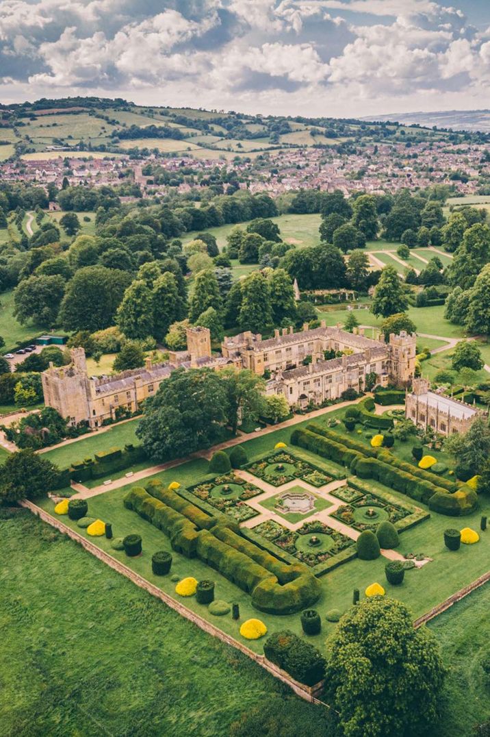 Birdseye view of Sudeley Castle wedding venue Gloucestershire 