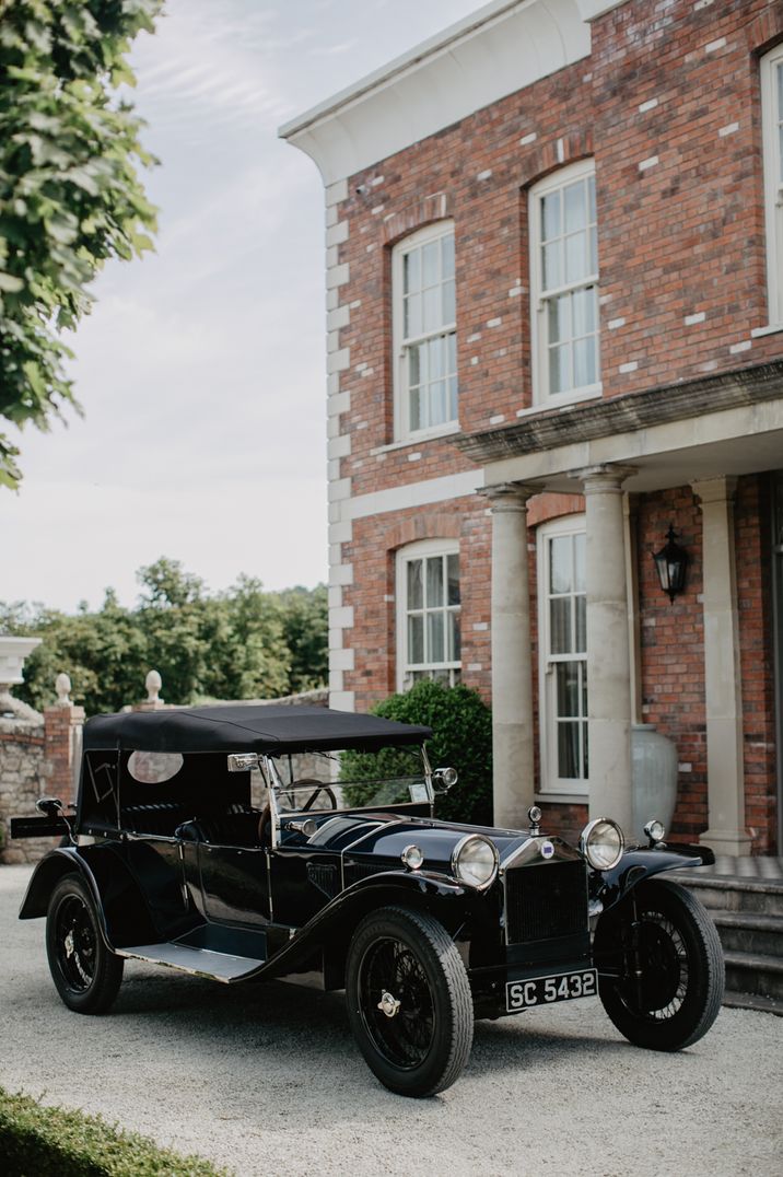 Black vintage Lancia Lamba wedding car