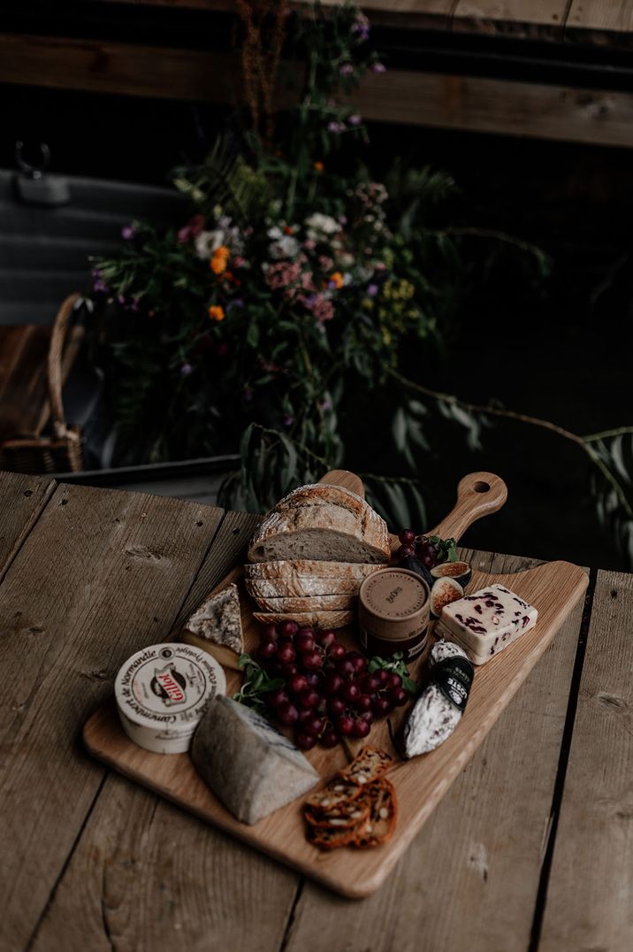 Cheese and bread grazing board 