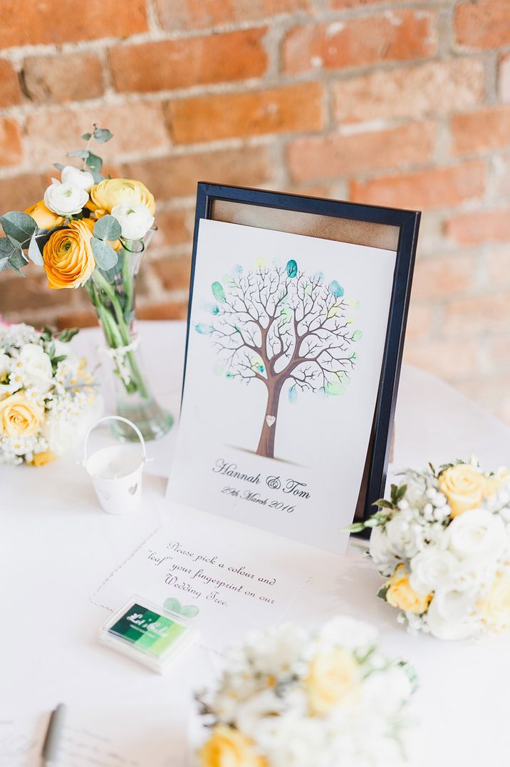 Fingerprint tree alternative wedding guest book idea 