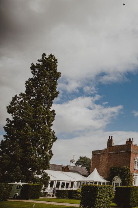 Wide angle shot of Iscoyd Park wedding venue in Shropshire