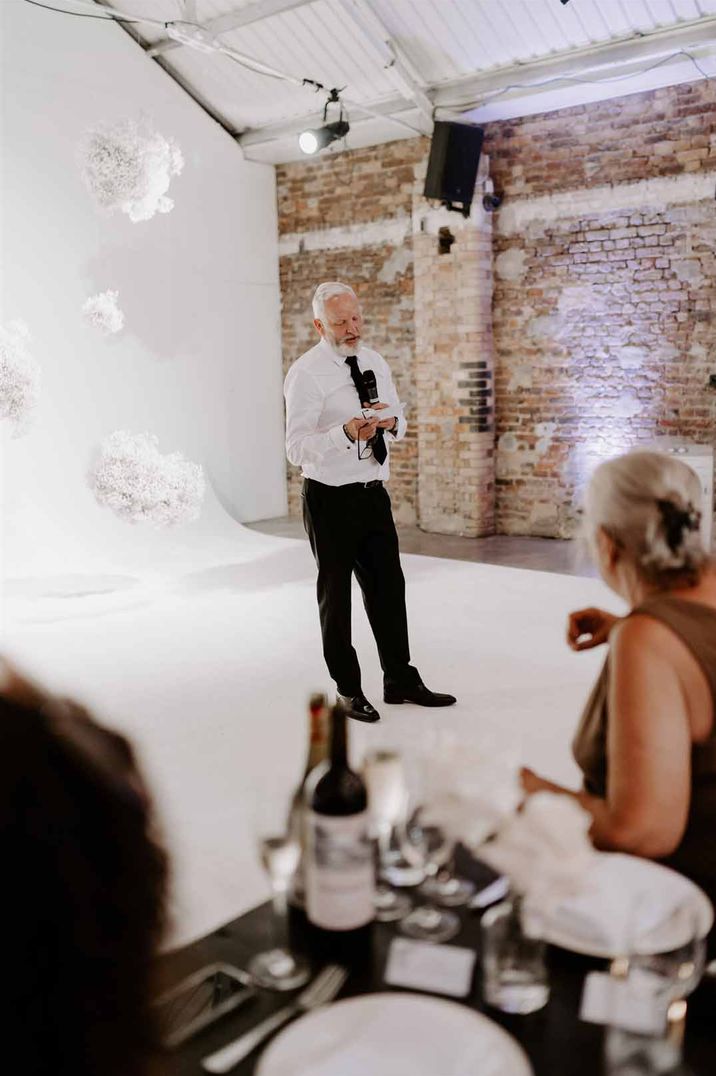 Wedding speeches at Shoreditch Studios London wedding venue 