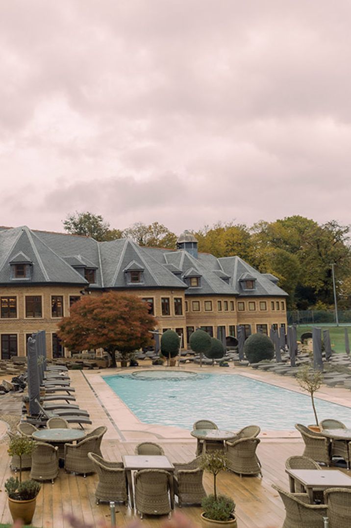 Pennyhill Park Hotel and Spa Surrey wedding venue with outdoor pool 