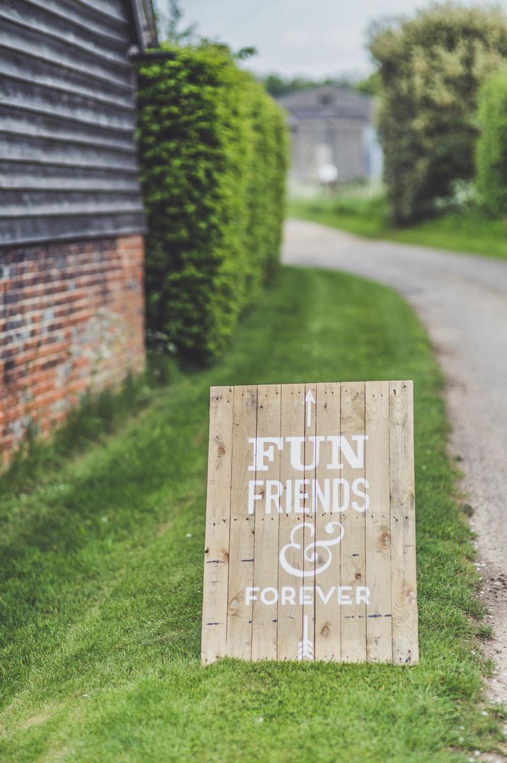 Wooden wedding welcome sign