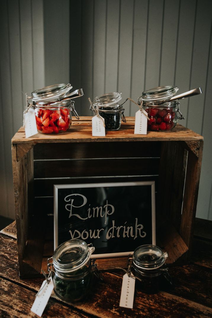 Pimp you drink station with bowls of fruit to garnish your drinks and add flavour 