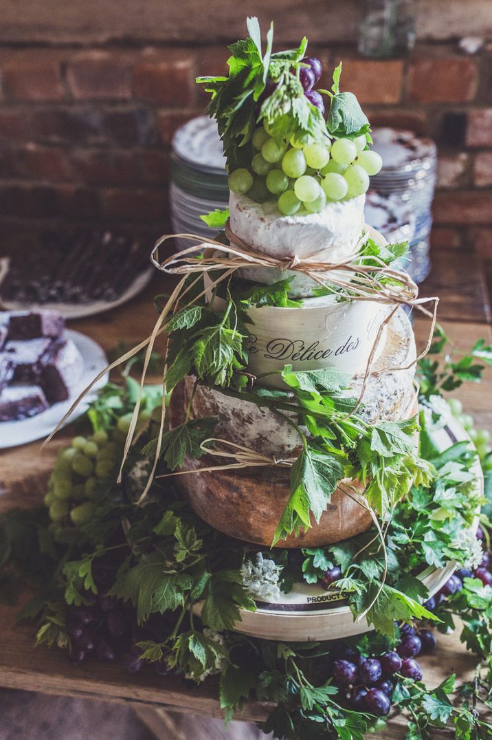 Cheese tower alternative wedding cake 