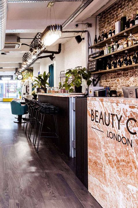 The salon interior at Beauty Club London 