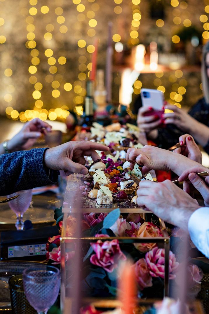 Dessert sharing table for the wedding guests by Taste Caterer 