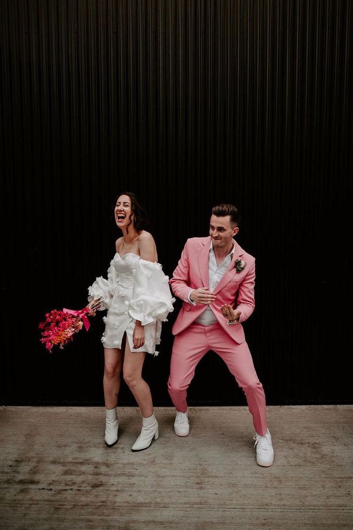 top 50 wedding photographer with epic pink disco wedding