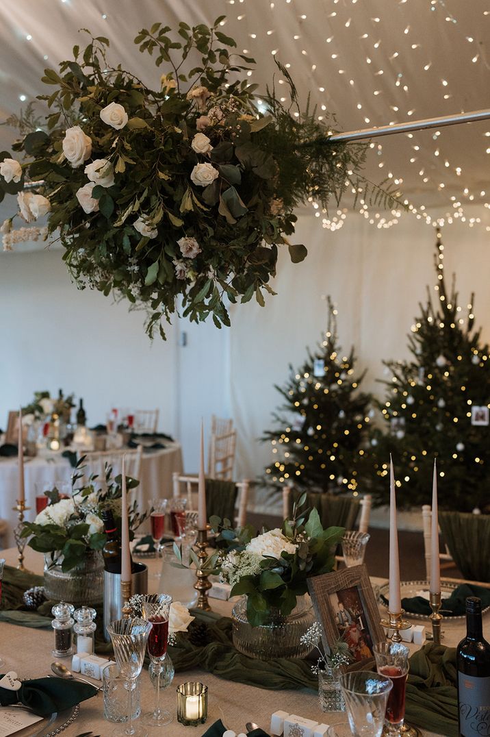 marquee-wedding-breakfast-with-christmas-trees-winter-wedding-venues