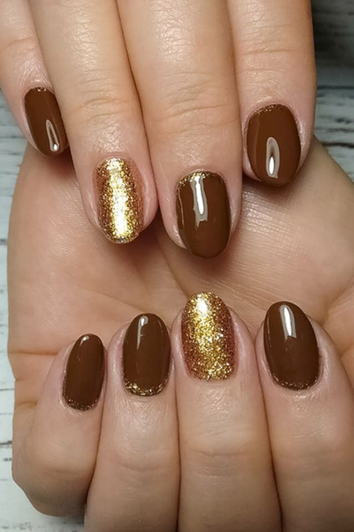 brown-and-gold-wedding-nails