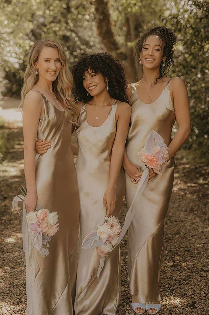 bridal-party-in-champagne-bridesmaid-dresses-bridesmaid-duties