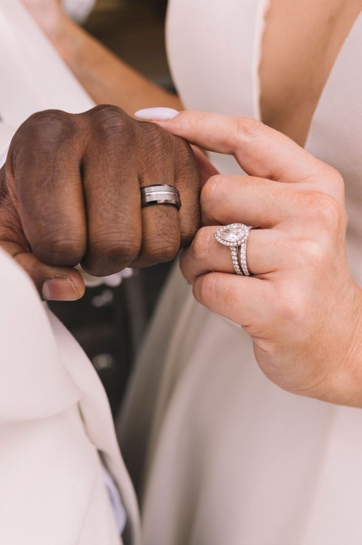 Bride & Groom Wearing New Wedding Bands