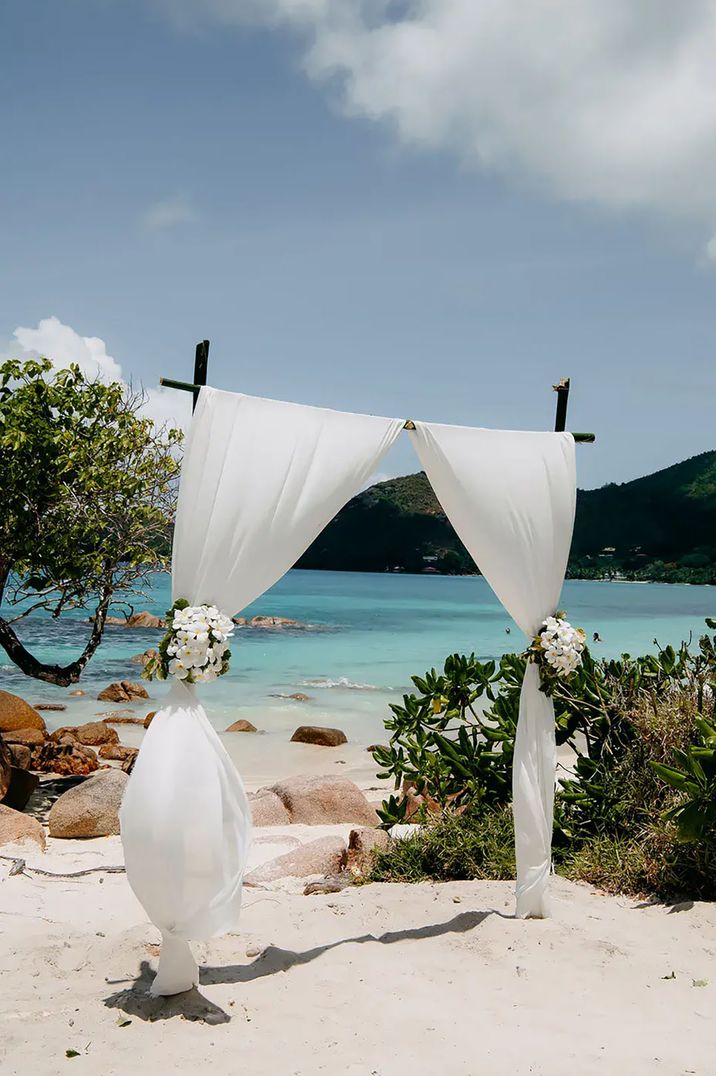 white sandy tropical beach for destination wedding or honeymoon location